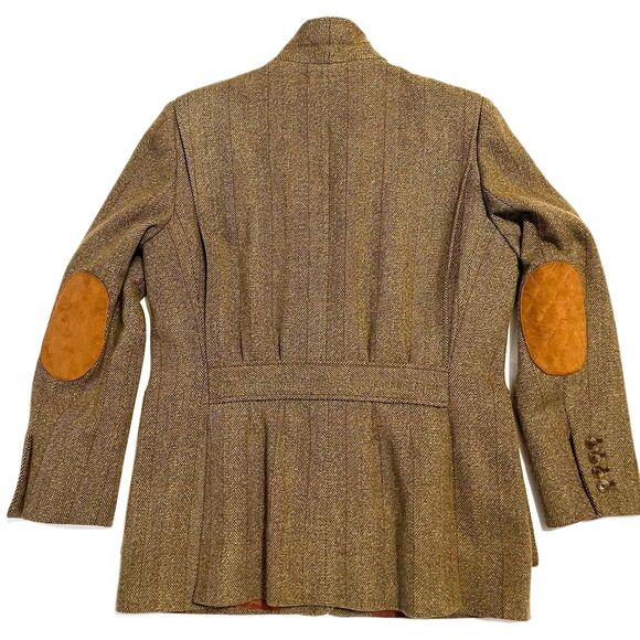 ORVIS Women's Vintage 90s Herringbone Hunting Shooting Jacket 100% Wool Size 12 - Picture 10 of 12